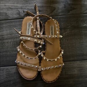 Steve Madden Brown Studded Sandals